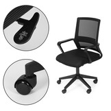 Bureaustoel ergonomisch - zwart - 98-107 cm hoog - netstof rugleuning