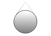 Hangende spiegel - zwart - 60x3 cm - aluminium en glas