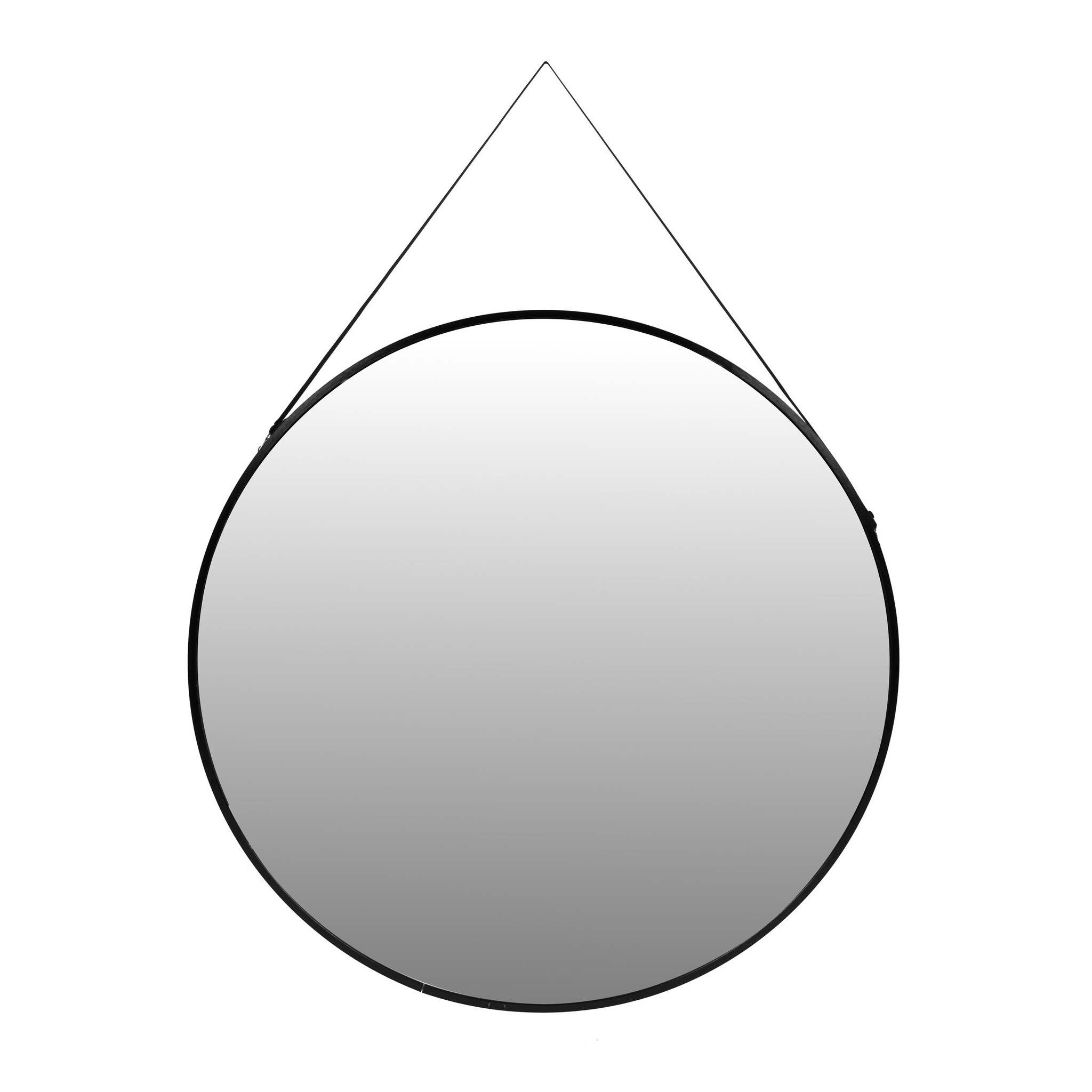 Hangende spiegel - zwart - 60x3 cm - aluminium en glas