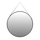 Spiegel - zwart - aluminium en glas - 80 cm diameter