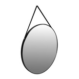 Spiegel - zwart - aluminium en glas - 80 cm diameter