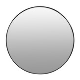 Ronde spiegel zwart - 80 cm diameter - geborsteld aluminium - inclusief montagekit