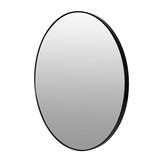 Ronde spiegel zwart - 80 cm diameter - geborsteld aluminium - inclusief montagekit