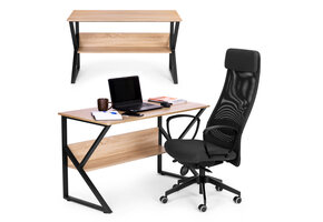 Modern computerbureau - licht eiken - 120x60 cm - extra plank