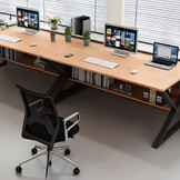 Modern computerbureau - licht eiken - 120x60 cm - extra plank