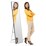 Passpiegel staand - zwart - 40x29x158 cm - antislip poten