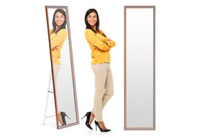 Spiegel staand - aluminium frame - 37x30x147 cm - antislip poten