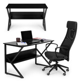 Ruim computerbureau - zwart - 120x60x72.5 cm - extra plank