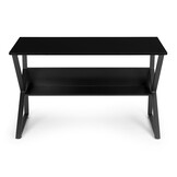 Ruim computerbureau - zwart - 120x60x72.5 cm - extra plank