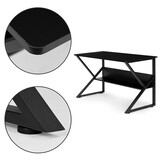 Ruim computerbureau - zwart - 120x60x72.5 cm - extra plank