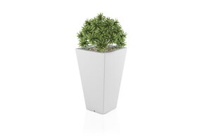 Hoge plantenbak - wit - duurzaam polyethyleen - binnen en buiten gebruik