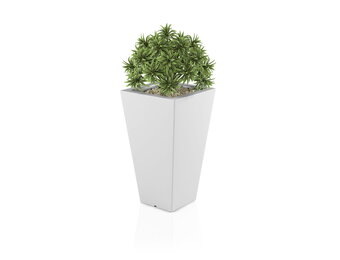 Hoge plantenbak - wit - duurzaam polyethyleen - binnen en buiten gebruik