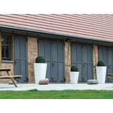 Hoge plantenbak - wit - duurzaam polyethyleen - binnen en buiten gebruik