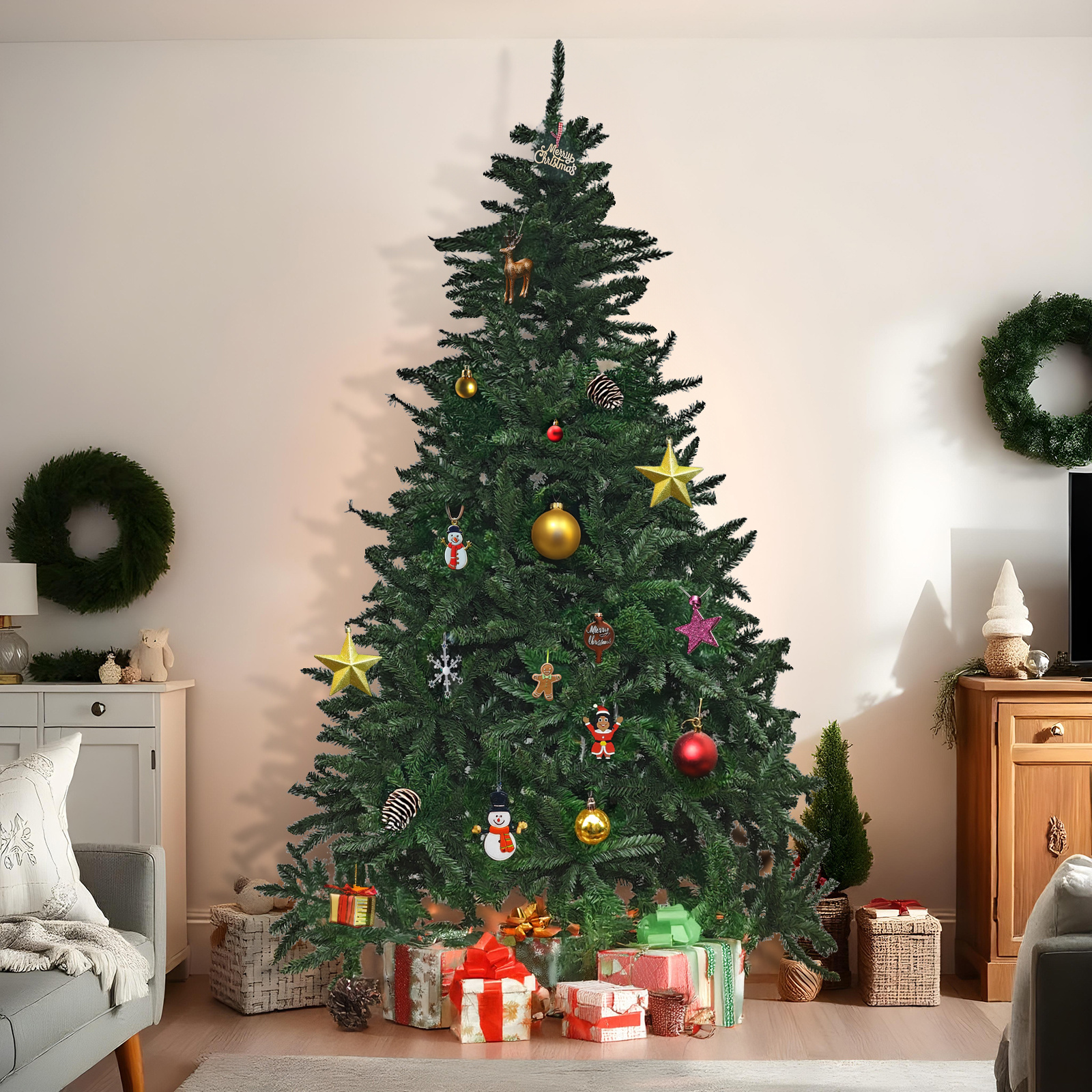 Kunstkerstboom - met uitvouwsysteem - 180 cm - duurzaam - groen