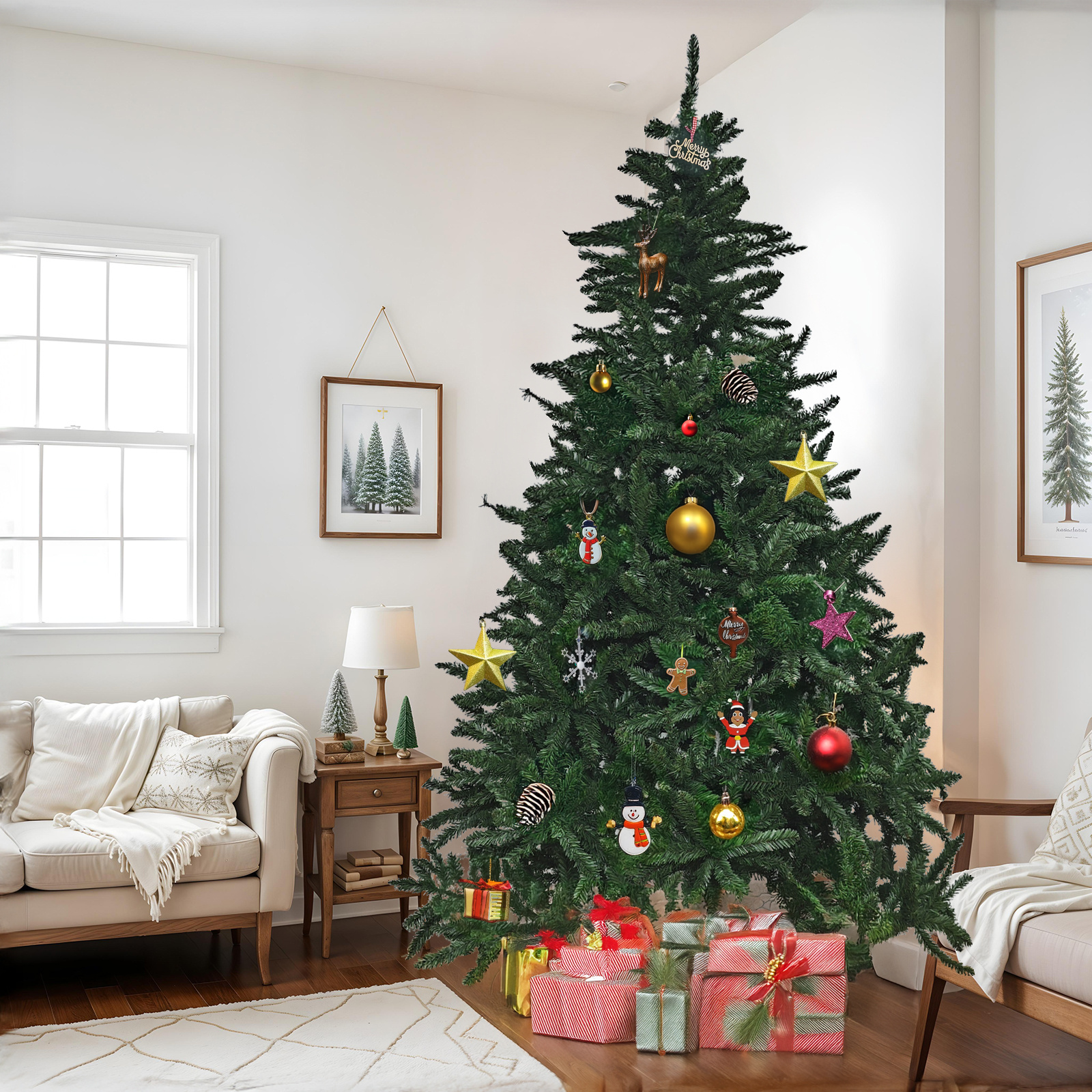 Kunstkerstboom - met uitvouwsysteem - 240 cm - duurzaam - groen