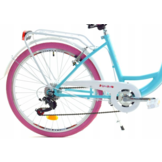 Meisjesfiets - 24 inch fiets - 6 versnellingen - blauw roze
