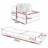 Luxe logeermatras - blauw - camping matras - reismatras - opvouwbaar matras - 200 x 70 x 15 - met licht blauwe kussens