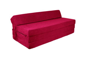 Opvouwbaar matras met hoofdkussen - Wasbare hoes - 200cm x 120cm x 10cm - bordeaux
