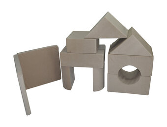 Foam blokken - soft play - ITAKA - 9 delig - beige