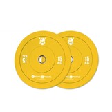 Bumper plates - rubberen halterschijf - 15 kg - Ø 45cm - geel