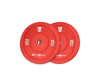 Bumper plates - rubberen halterschijf - 25 kg - Ø 45cm - rood