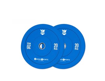 Bumper plates - rubberen halterschijf - 20 kg - Ø 45cm - blauw