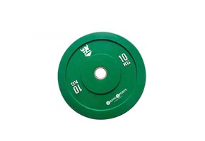 Bumper plates - rubberen halterschijf - 10 kg - Ø 45cm - groen