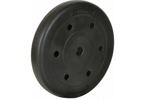 Halterschijf 15 kg - bitumen zwart - met handgreep - 26,5 mm