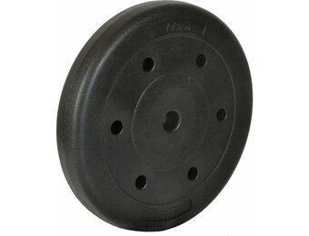 Halterschijf 15 kg - bitumen zwart - met handgreep - 26,5 mm