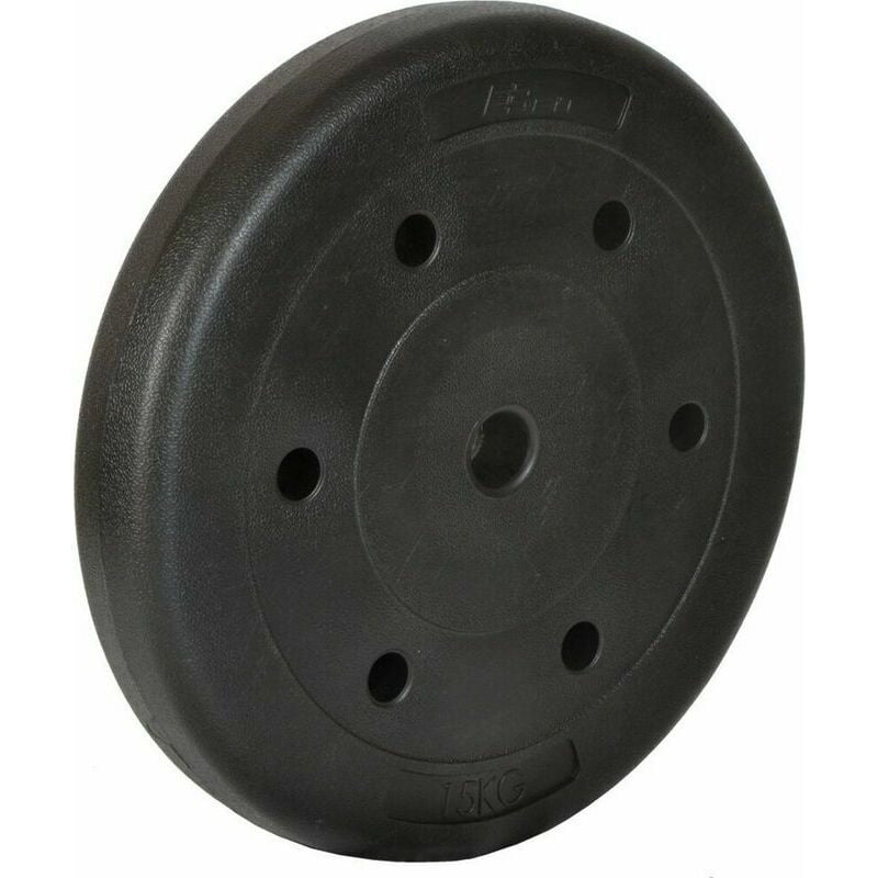 Halterschijf 15 kg - bitumen zwart - met handgreep - 26,5 mm