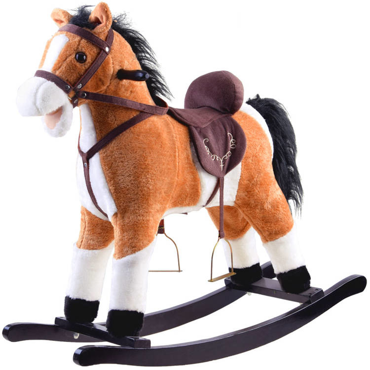 Hobbelpaard met geluid, liedjes & bewegende staart - 3+ - bruin