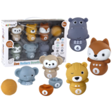 Bowlingset kinderen - 6-delig - diermotieven - educatief