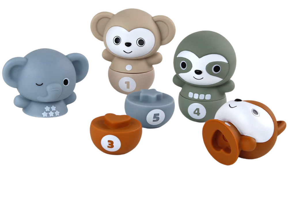 Bowlingset kinderen - 6-delig - diermotieven - educatief