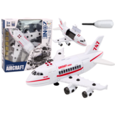 DIY vliegtuig - wit met rood - inclusief gereedschap - 38x35.5 cm
