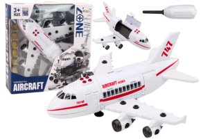 DIY vliegtuig - wit met rood - inclusief gereedschap - 38x35.5 cm