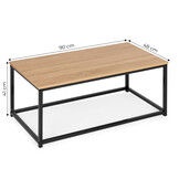 Salontafel industrieel - metaal - krasbestendig - 90x48 cm