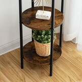 Staande kapstok - zwart metaal - 8 haken - 2 planken