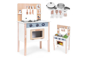 Houten kinderkeuken - 8 accessoires - 48x26x30x77 cm