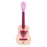 Kindergitaar - hout - 6 snaren - 86x31x8,5 cm - roze