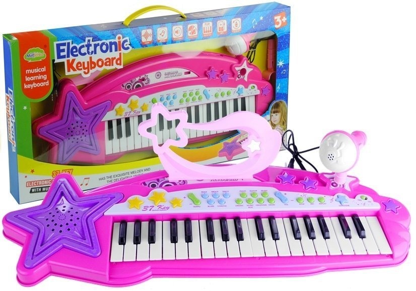 Kinder keyboard - roze - opnamefunctie - 37 toetsen
