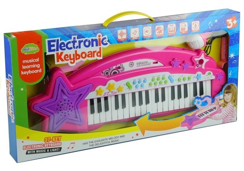 Kinder keyboard - roze - opnamefunctie - 37 toetsen