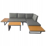 Loungeset tuin - aluminium - hoekbank en tafel - waterbestendige kussens