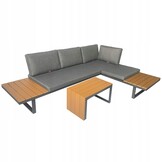 Loungeset tuin - aluminium - hoekbank en tafel - waterbestendige kussens