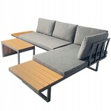 Loungeset tuin - aluminium - hoekbank en tafel - waterbestendige kussens