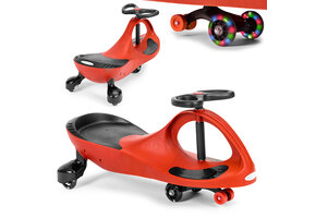 Wiggle car - wiebel auto - met LED-verlichte wielen - rood