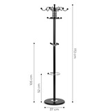 Staande kapstok - metaal - 172 cm - 16 haken