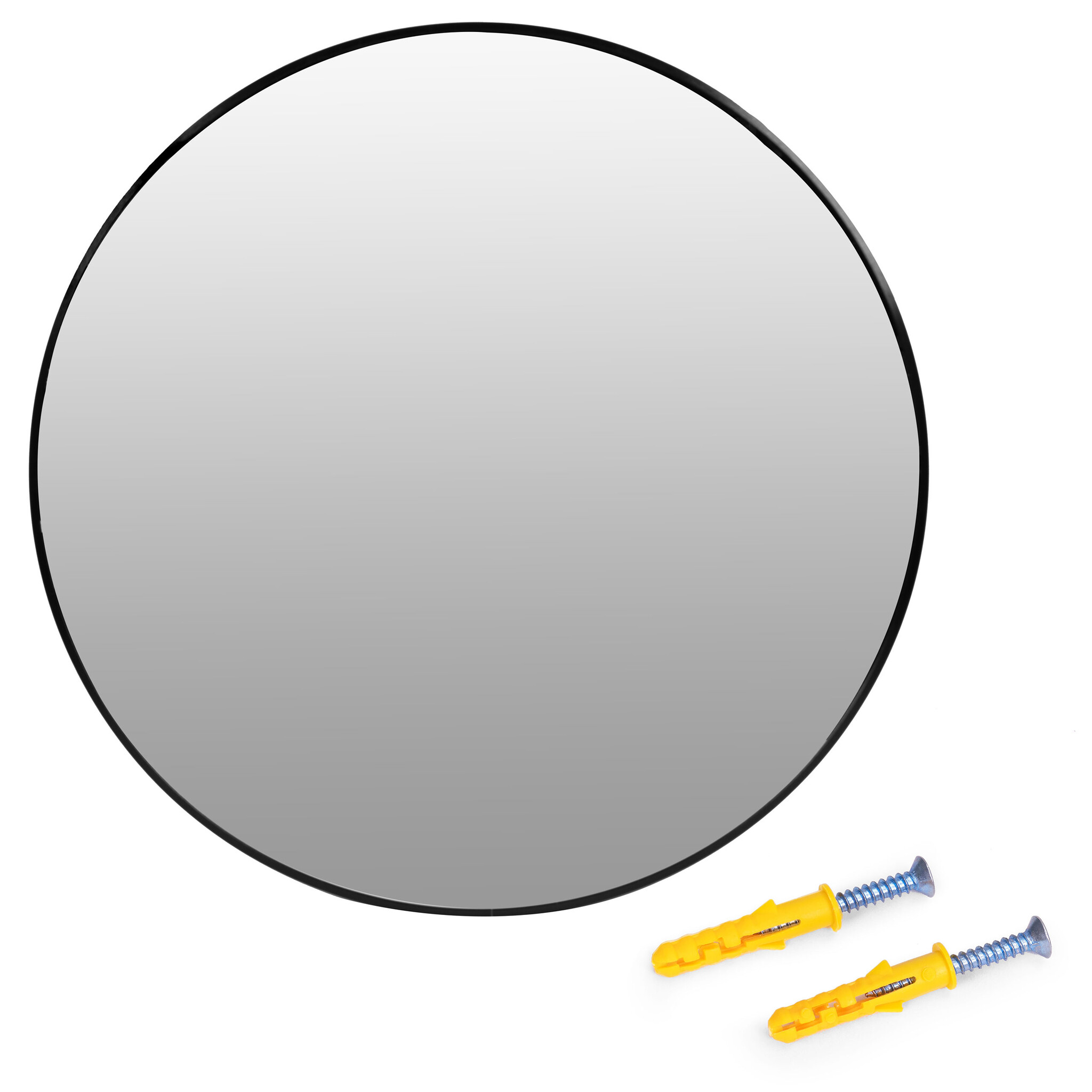 Ronde spiegel - zwart - aluminium frame - 90 cm