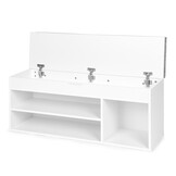 Schoenenkast - spaanplaat - opklapbaar zitje - 3 extra planken
