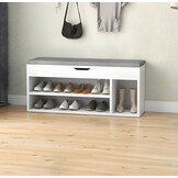 Schoenenkast - spaanplaat - opklapbaar zitje - 3 extra planken