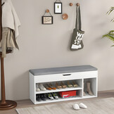 Schoenenkast - spaanplaat - opklapbaar zitje - 3 extra planken